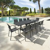 table jardin 10 personnes gris anthracite